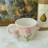 Triogift Cottagecore 3D Floral Handpainted Mug