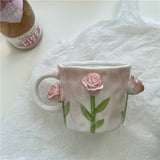 Triogift Cottagecore 3D Floral Handpainted Mug