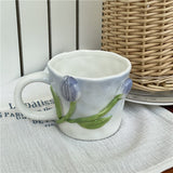 Triogift Cottagecore 3D Floral Handpainted Mug