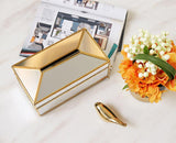 Triogift Elegance Nordic Gold Lining Glass Tissue Box