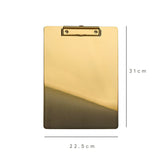 Triogift Elegance Stylish Golden Clip Boards