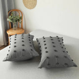 Triogift Grey Pom Pom Bedding Set