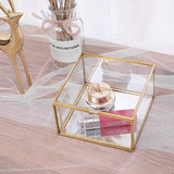 Triogift Elegance Gold Lining Glass Jewelry Box