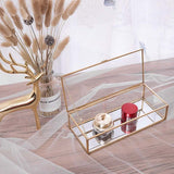 Triogift Elegance Gold Lining Glass Jewelry Box