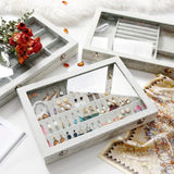 Triogift Velvet Drawer Jewelry Organizer Box