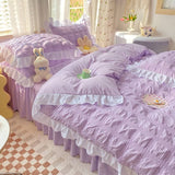 Triogift Kawaii Ruffle Bedding Set