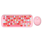 Triogift Kawaii Retro Keyboard + Mouse Set