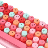 Triogift Kawaii Retro Keyboard + Mouse Set