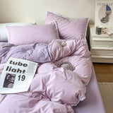 Triogift Pastel Lace Edge Bedding Set