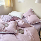 Triogift Pastel Lace Edge Bedding Set