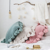 Triogift Bohemian Knitted Pastel Color Pillowcase