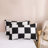 Triogift Large Black & White Check Bedding Set