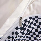 Triogift Large Black & White Check Bedding Set