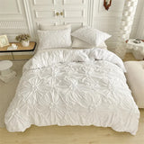 Triogift Ruffle Flower Duvet Cover Set