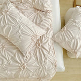 Triogift Ruffle Flower Duvet Cover Set