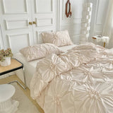 Triogift Ruffle Flower Duvet Cover Set