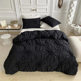 Triogift Ruffle Flower Duvet Cover Set