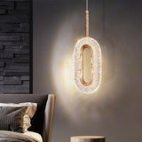 Triogift Luxurious Diamond Ring Gold Pendant Light