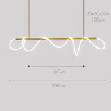 Triogift Luxury Modern Curvy LED Hose Pendant Light