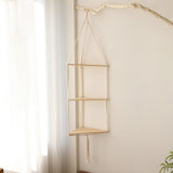 Triogift Macrame Hanging Corner Shelf