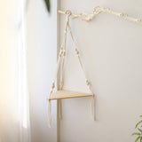 Triogift Macrame Hanging Corner Shelf