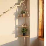 Triogift Macrame Hanging Corner Shelf