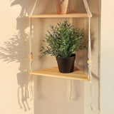 Triogift Macrame Hanging Corner Shelf