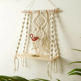 Triogift Macrame Wall Hanging Shelf