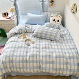 Triogift Danish Pastel Plaid Bedding Set