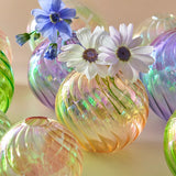 Triogift Spiral Glass Mini Ball Vase (3 Pack)