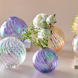 Triogift Spiral Glass Mini Ball Vase (3 Pack)