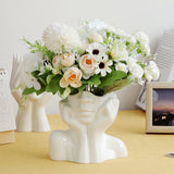 Triogift Elegance White Girl Figurine Ceramic Vase