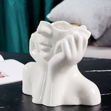 Triogift Elegance White Girl Figurine Ceramic Vase