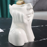 Triogift Elegance White Girl Figurine Ceramic Vase