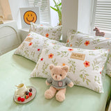 Triogift Orange Flowers Cute Bedding Set