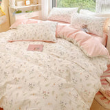 Triogift Pale Pink Floral Print Bedding Set