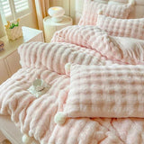 Triogift Faux Fur Warm Fluffy Bedding Set