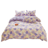 Triogift Pastel Purple Hearts Bedding Set