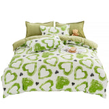 Triogift Green Hearts Bedding Set