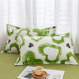 Triogift Green Hearts Bedding Set