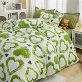 Triogift Green Hearts Bedding Set