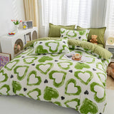 Triogift Green Hearts Bedding Set