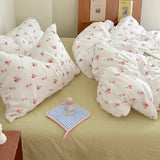 Triogift Soft Pastel Tulip Floral Print Bedding Set