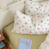 Triogift Soft Pastel Tulip Floral Print Bedding Set