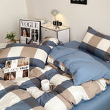 Triogift Large Plaid Print Bedding Set