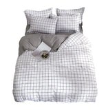 Triogift Plain Grid Bedding Set