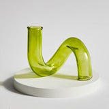 Triogift Color Glass Twisted Candlestick Holder