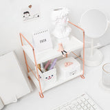 Triogift Aesthetic Desk Rose Gold Storage Rack