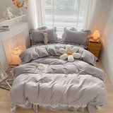 Triogift Ruffle Lace Bedding Set