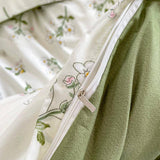 Triogift Sage Green Wildflowers Bedding Set